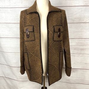 NWT STIZZOLI Italian Wool Blend Zip Front Jacket M